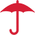 An icon showing an umbrella