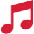 An icon showing a musical note