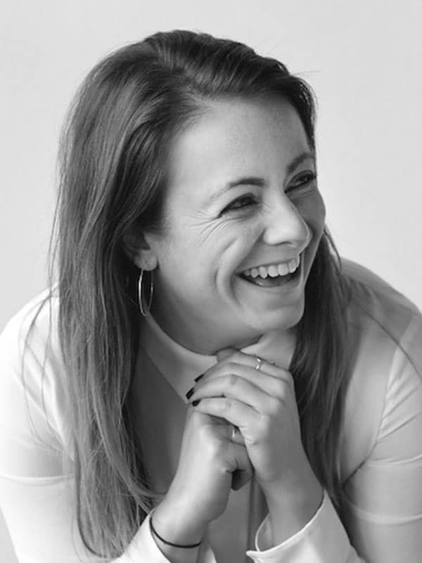 A black and white photo of Arianna Rinaldi of Red Sky at Night Events