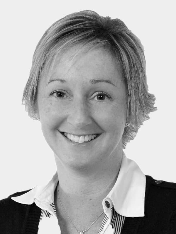 A black and white photo of Tracey Francis of Red Sky at Night Events